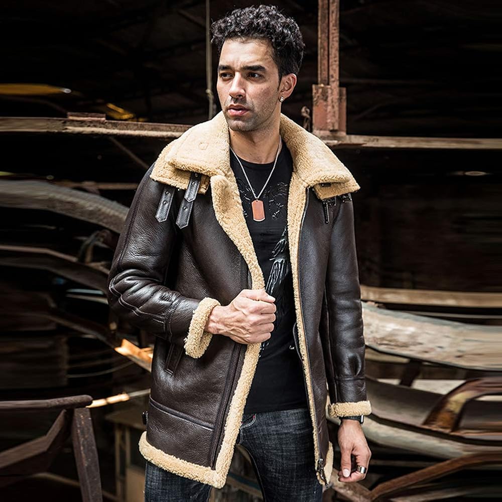 美品 S プラダ ムートン ハンガー 袋付 レザー ジャケット 黄 ファー Amazon | [Denny&Dora] 新しいメンズブラウンムートンジャケットロング